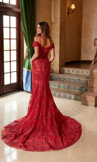 Nox Anabel C1600 Stunning Lace-Up Beaded Prom Gown