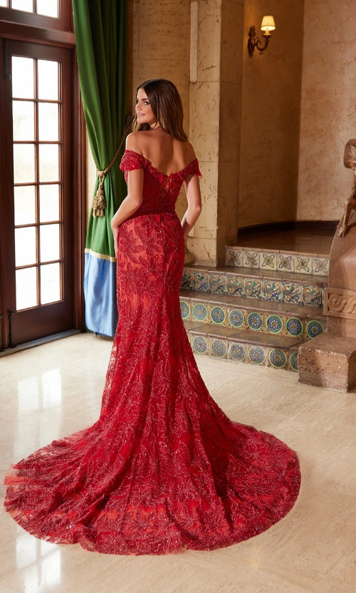 Nox Anabel C1600 Stunning Lace-Up Beaded Prom Gown