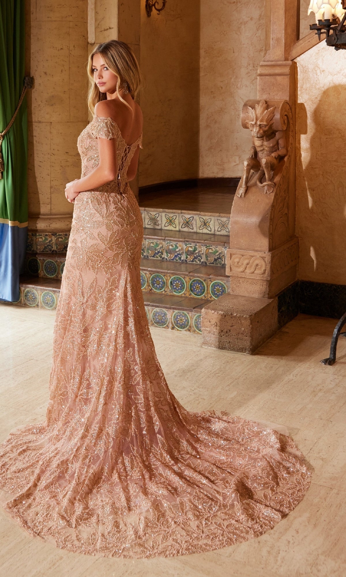 Impresionante vestido de fiesta con cuentas y cordones Nox Anabel C1600