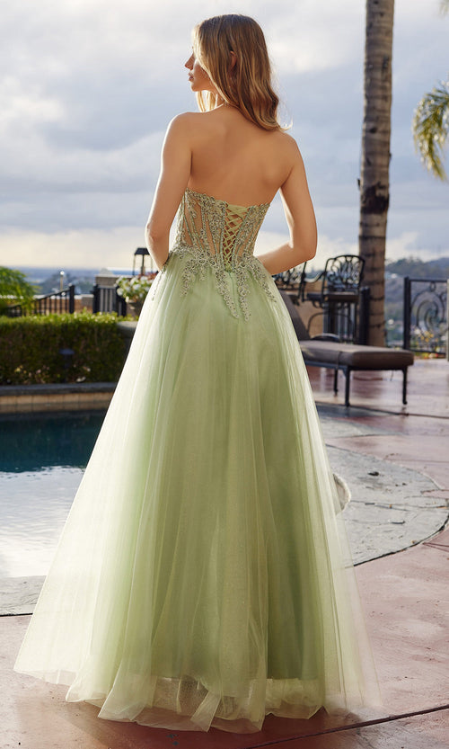 Nox Anabel C1843 V-Neck Applique A-Line Dress