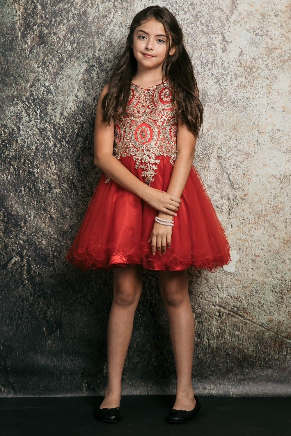 Embroidered Tulle Party Dress for Holidays Birthdays & Special Occasions by Bella Princess C3057