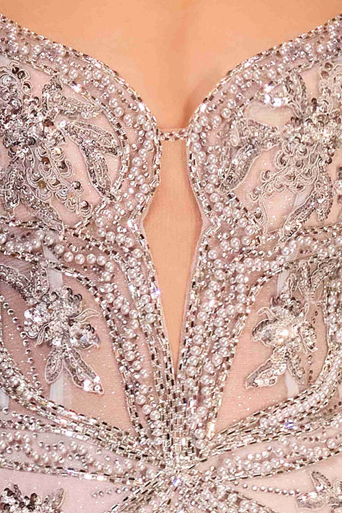 Ladivine Pearl Embellished Fit & Flare Dress