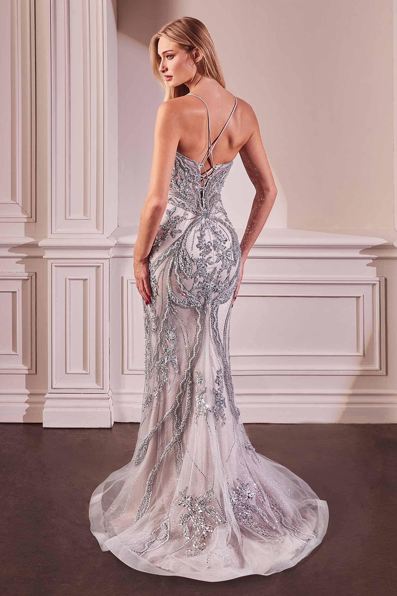 Ladivine Pearl Embellished Fit & Flare Dress