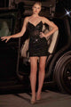 Ladivine CC332 Dress Short Sequin Fitted Party Dress