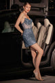 Ladivine CC332 Dress Short Sequin Fitted Party Dress