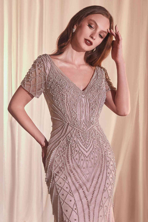 Ladivine CC4019 Burgundy Dress