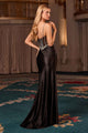 Ladivine CC408 Long Satin Fitted Gown: Elegance Redefined