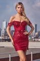 Ladivine CC461 Off-Shoulder Sequin Dress