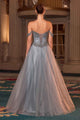 Ladivine CC471 Off Shoulder Glitter Tulle Corset Gown