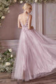 Elegant Champagne Lace Evening Dress