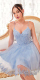 Ladivine CD0213 Short A-Line Glitter Tulle Dress