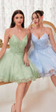 Ladivine CD0213 Short A-Line Glitter Tulle Dress
