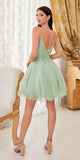 Ladivine CD0213 Short A-Line Glitter Tulle Dress