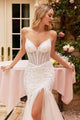 Ladivine CD0215W Long Strapless Beaded Mermaid Gown