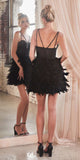 Ladivine CD0224 Faux Feather Skirt Dress