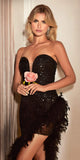 Cinderella Divine CD229 High Low Sequin Gown