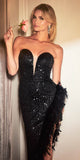 Cinderella Divine CD229 High Low Sequin Gown