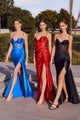 Ladivine CD285 Satin Corset Gown in Black