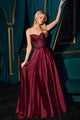 Ladivine CD297 Strapless Satin Evening Gown