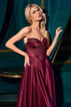 Ladivine CD297 Strapless Satin Evening Gown
