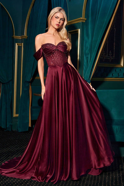 Ladivine CD297 Strapless Satin Evening Gown