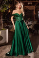 Ladivine CD297 Dress Strapless Beaded Satin A-Line Prom Gown