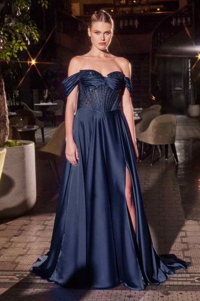 Ladivine CD297 Strapless Satin Evening Gown