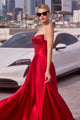 Ladivine CD297 Strapless Satin Evening Gown