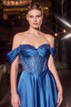 Ladivine CD297 Strapless Satin Evening Gown