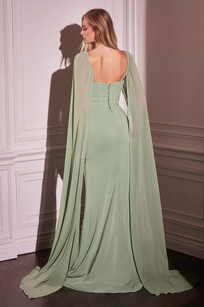 Glamorous Ladivine CD356 Chiffon Dress with Cape Sleeves