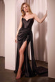 Ladivine CD379 Dress Strapless Fitted Structured Satin Gown