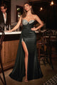 Ladivine CD382 Dress Strapless Stretch Taffeta Embellished Prom Gown
