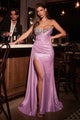Ladivine CD382 Dress Strapless Stretch Taffeta Embellished Prom Gown
