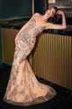 Ladivine CD723 Strapless Fitted Evening Gown