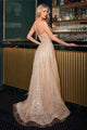 Ladivine CD724 Glitter A-Line Gown Strapless Silver Elegance