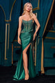 Ladivine CD725 Strapless Fitted Gown in Burgundy