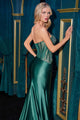 Ladivine CD725 Strapless Fitted Gown in Burgundy