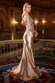 Ladivine CD731 Fitted Embroidered Bodice Evening Gown