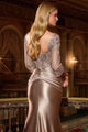 Ladivine CD731 Fitted Embroidered Bodice Evening Gown