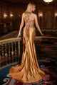 Ladivine CD733 Sienna Gold Formal Gown