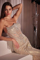 Ladivine CD756 Strapless Metallic Gown