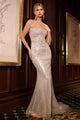 Ladivine CD756 Strapless Metallic Gown
