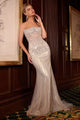 Ladivine CD756 Strapless Metallic Gown