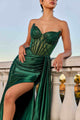 Ladivine CD773 Emerald Green Satin Dress