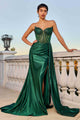 Ladivine CD773 Emerald Green Satin Dress