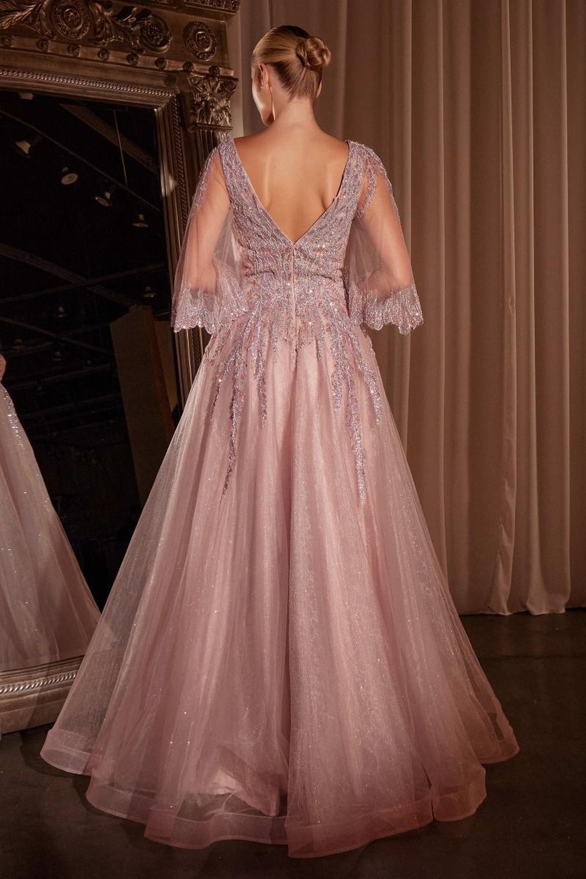 Ladivine CD784 Dress with Bell Sleeves in Mauve