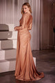 Ladivine CD788 Long Sleeve Satin Gown