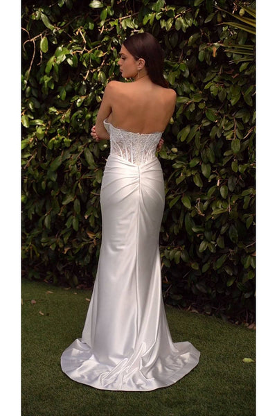 Ladivine CD797W Strapless Satin Wedding Gown