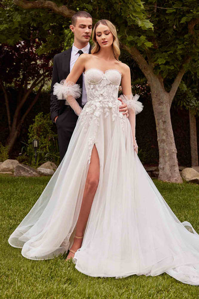 Ladivine CD859W Strapless Wedding Gown by Cinderella Divine