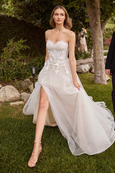 Ladivine CD859W Strapless Wedding Gown by Cinderella Divine